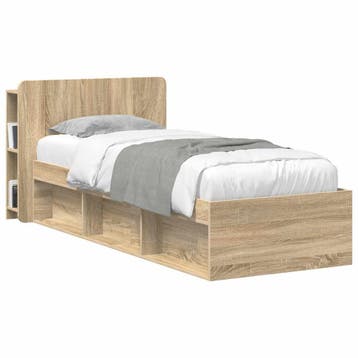 vidaXL Hoofdeinde kas met opslag Sonoma Eiken Bewerkt hout, Verzenden, Nieuw, Bruin, Hout