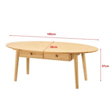 [en.casa] Salontafel Harboøre 37x100x48 cm bamboe, Huis en Inrichting, Tafels | Salontafels, Verzenden, Nieuw