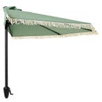 Parasol | Decoris | 270 x 135 x 235 cm (Groen/Wit, Half), Verzenden, Nieuw