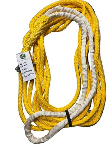 Hawk-Line Touw HMPE 20MTR 28MM BS 57Ton 1 bekleed Oog NIE..., Verzenden, Nieuw