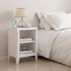 Nachtkast Inari metaal 57x40x30 cm wit [en.casa], Verzenden, Nieuw