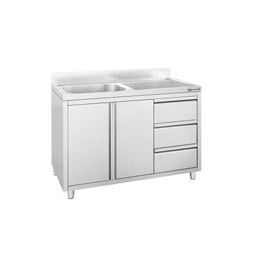 GGM Gastro | Spoelkast PREMIUM - RVS - 1200x600mm - 3 laden, Verzenden, Nieuw in verpakking, RVS Meubilair