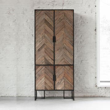 *WOONWINKEL* DTP Home Criss Cross Zwarte Kast Met Visgraat D, Verzenden, Nieuw