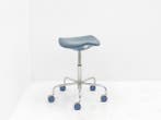Werkstoel Rexite - blauw - 5-poots chroom met blauwe, Ophalen of Verzenden, Gebruikt