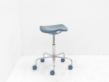 Werkstoel Rexite - blauw - 5-poots chroom met blauwe, Ophalen of Verzenden, Gebruikt