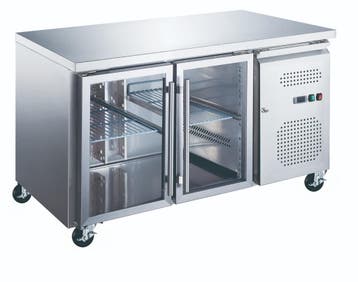Koelwerkbank - 136 cm - 2 Glazen Deuren, Verzenden, Nieuw in verpakking, Koelen en Vriezen