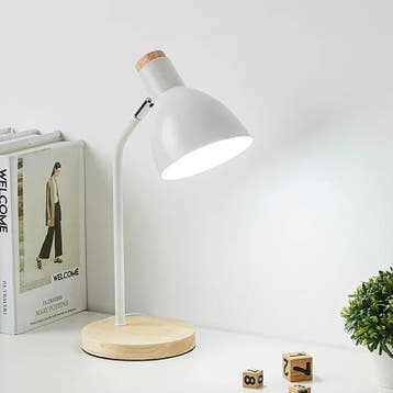 Houten Nordic Tafellamp met Flexibele Arm E27, Verzenden, Nieuw