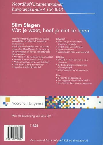 Noordhoff examentrainer / Havo wiskunde A CE 2013 / Slim, Verzenden, Zo goed als nieuw, Sieb Kemme