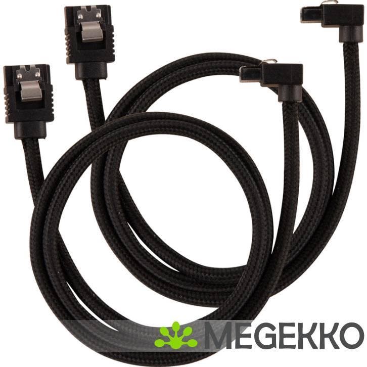 Corsair CC-8900282 SATA-kabel 2 stuks 0,6m, haaks, Zwart, Computers en Software, Overige Computers en Software, Nieuw, Verzenden