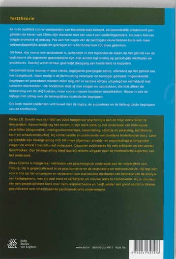 Testtheorie 9789031347476 P.J.D. Drenth, Boeken, Verzenden, Gelezen, P.J.D. Drenth