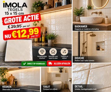 IMOLA TEGELS 15x15 CM – GROTE ACTIE €12,99/m², Ophalen, Nieuw