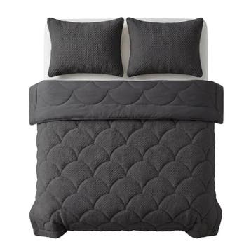 Lazy all-in-one dekbed Teddy fur - antraciet - 240 x 200 cm, Verzenden, Nieuw, Grijs