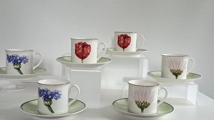 Villeroy & Boch - Koffie- en theeservies (12) - Flora -, Antiek en Kunst, Antiek | Meubels | Tafels