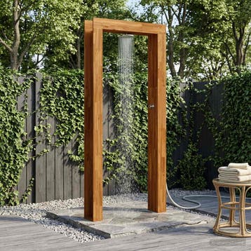 vidaXL Buitendouche 226 cm Massief acaciahout en roestvrij, Verzenden, Nieuw