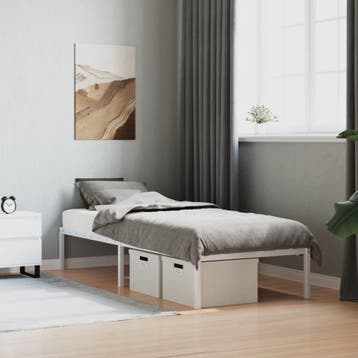 vidaXL Bedframe metaal wit 80x200 cm, Huis en Inrichting, Slaapkamer | Bedden, Eenpersoons, Verzenden, Wit, Nieuw