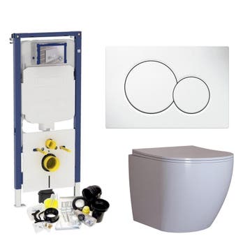 Geberit Sigma 8 (UP720) Toiletset set62 Mudo Rimless Met, Ophalen of Verzenden, Nieuw