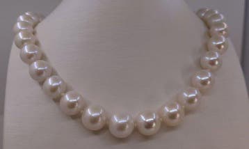 Halsketting - 14 karaat Witgoud - 12x15mm Edison Pearls, Nieuw