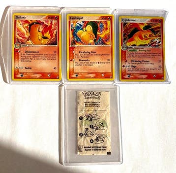 Pokémon - 4 Card - Typhlosion, Cyndaquil, Quilava Holo - EX, Nieuw