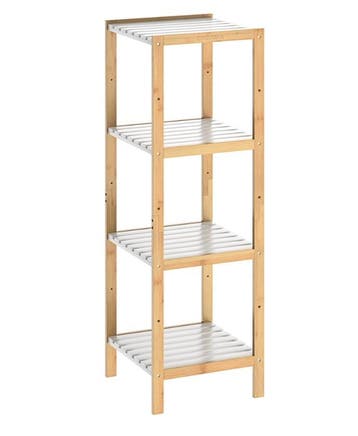 Sokkel Bamboe Wit 110x33x34cm (Badkamer, Interieur), Verzenden, Nieuw