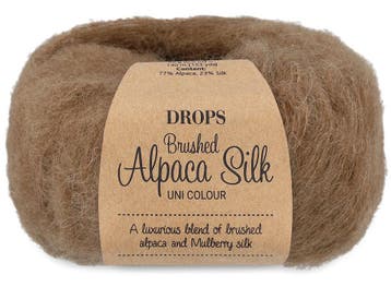 DROPS Brushed Alpaca Silk Uni Colour - 36 amandel - Wol Ga, Ophalen of Verzenden, Nieuw