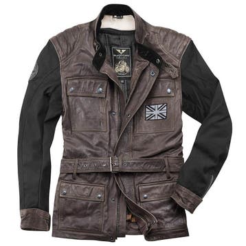 Black-Cafe London Retro Zwart Bruin Leren Motorjas, Motoren, Nieuw met kaartje, Jas | leer, Black-Cafe London, Heren
