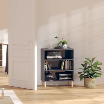 vidaXL Dressoir 57x35x70 cm bewerkt hout hoogglans grijs, Verzenden, Nieuw, 50 tot 100 cm, 25 tot 50 cm
