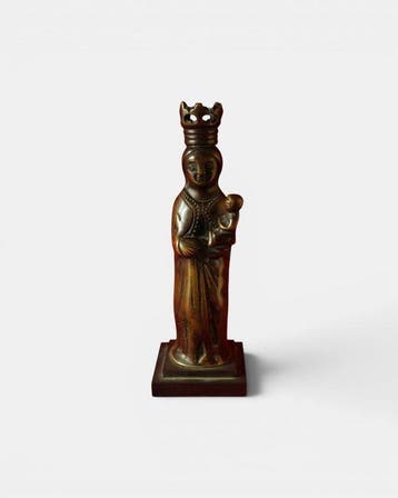 sculptuur, A 16th century bronze luster ornament figuring