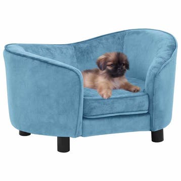 vidaXL Hondenbank 69x49x40 cm pluche turquoise, Verzenden, Nieuw