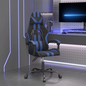 vidaXL Gamestoel kunstleer zwart en blauw, Verzenden, Nieuw, Blauw