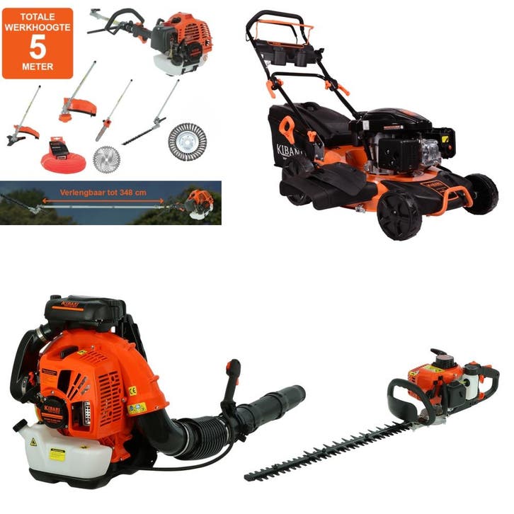 Kibani Full Experience Pakket - Grasmaaier 196 CC -, Tuin en Terras, Hand-tuingereedschap, Nieuw