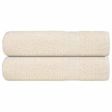 vidaXL Badhanddoeken FROGN 2 st 100x150 cm 360 g/m² crème, Verzenden, Nieuw