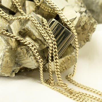 Gouden gourmetschakel ketting, Ophalen of Verzenden, Gebruikt, Overige kleuren, Goud