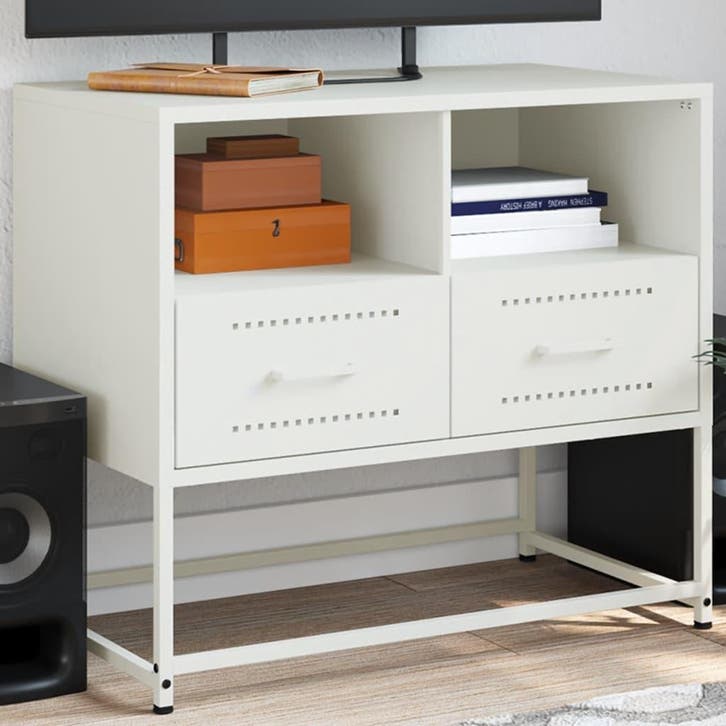 vidaXL Tv-meubel 68x39x60,5 cm staal wit, Huis en Inrichting, Kasten | Televisiemeubels, Nieuw, Metaal, Verzenden