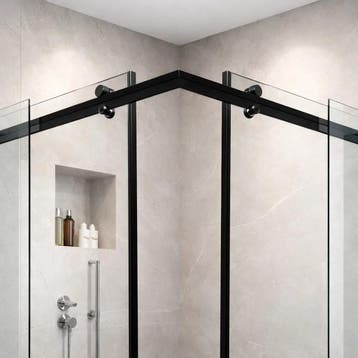 Verona schuifdeurrail voor douche - Hoek - Zwart, Doe-het-zelf en Verbouw, Ophalen of Verzenden, Nieuw