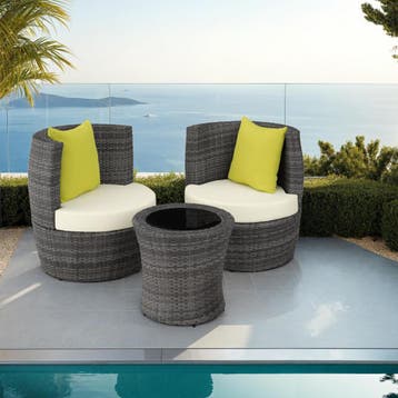 Aluminium rotan zitgroep Nizza 2+1+1 - grijs, Verzenden, Nieuw