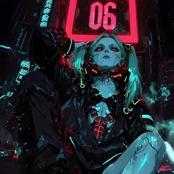 JZL - [Canvas XL] - Rebecca – Neon District 06 [Cyberpunk, Nieuw