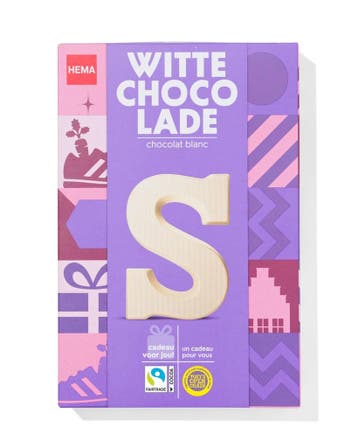 HEMA Chocoladeletter wit S 140g 2 voor 4.99, Verzenden, Nieuw