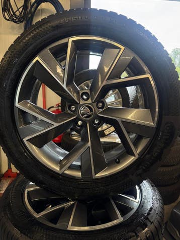 Skoda Kodiaq origineel velgenset 19 Inch met winterbanden, Gebruikt, Banden en Velgen, Winterbanden, 235 mm
