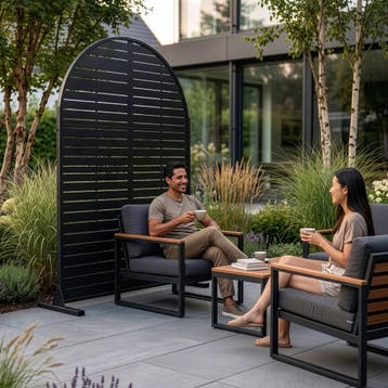 Tuinscherm Nodepp privacyscherm 180x90x40 cm zwart casa.pro, Tuin en Terras, Verzenden, Nieuw