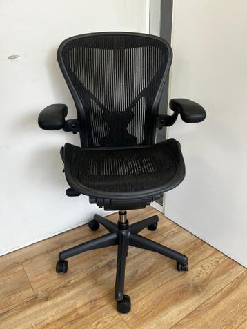 Grote Voorraad Herman Miller Aeron Posturefit Stoelen, Huis en Inrichting, Verzenden, Zwart, Zo goed als nieuw, Bureaustoel