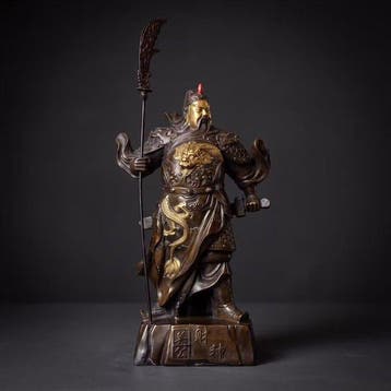 Groot formaat Guan-Yu standbeeld - Brons - China