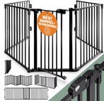 Haardscherm zwart staal 306 x 76,5cm (Kachels-Sfeerhaarden), Huis en Inrichting, Verzenden, Nieuw