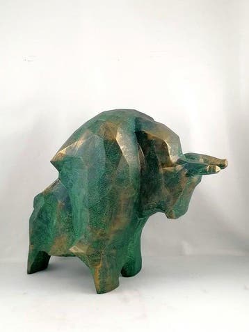 Vanessa Bonino - Geometric Bull - bronze effect