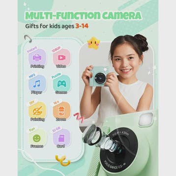 Direct Print Kinder Camera - 1080P HD Fotocamera met Instant, Verzenden, Nieuw