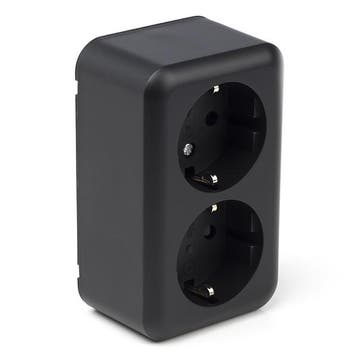 Stopcontact | Q-link (Opbouw, Randaarde, Zwart), Verzenden, Nieuw