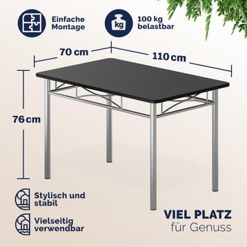 Eettafelset Paul 5-delig Zwart (Meubelen, Interieur), Verzenden