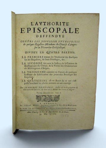 François Bonichon - L’Authorité episcopale - 1658
