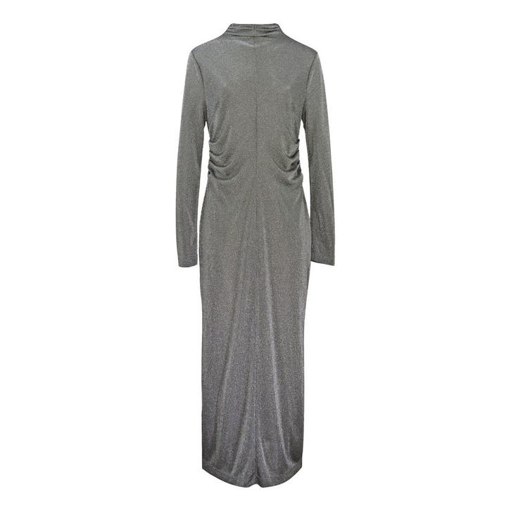 MSGM • zilvergrijze maxi jurk • M (IT44), Kleding | Dames, Jurken, Grijs, Nieuw, Maat 38/40 (M), Verzenden
