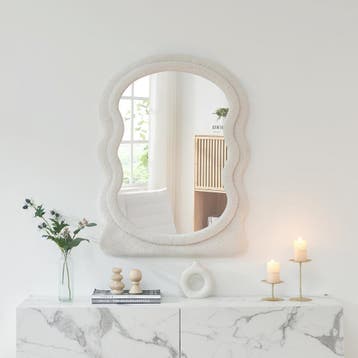 Wandspiegel Brummen rechthoekig 80x60 cm wit [en.casa], Verzenden, Nieuw