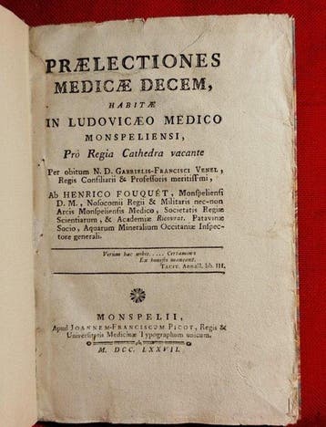 Henrico Fouquet - Praelectiones medicae decem - 1777